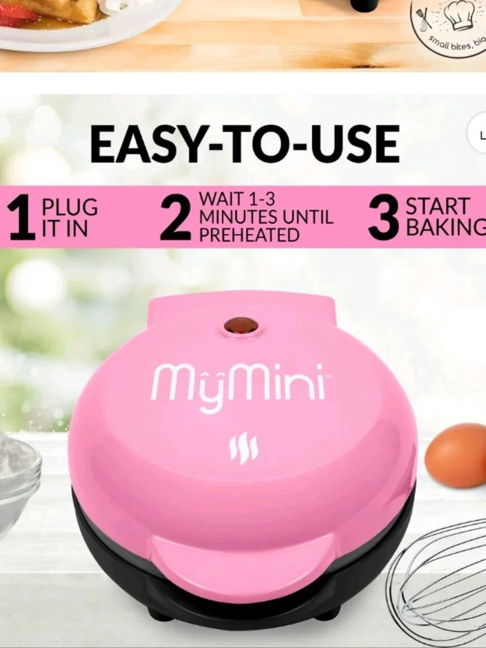 MyMini-Heart 🩷 Waffle Maker (Pink🩷)